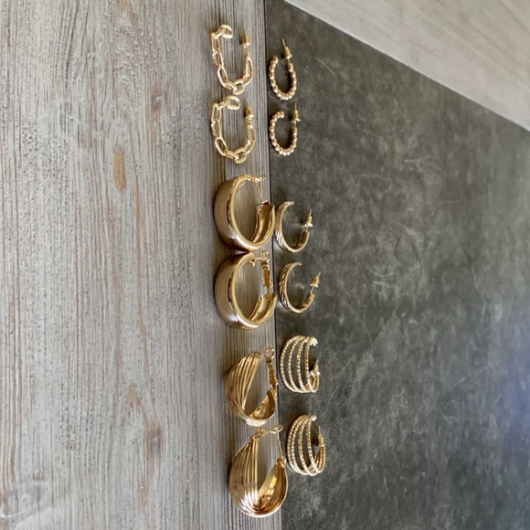 6/$8 NEW Gold Tone Hoop Earrings - Picture 2 of 11